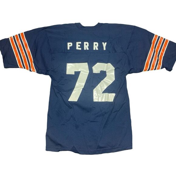 Vintage 80s Sand Knit William Perry Chicago Bears Jersey #72 L 1985 Da Fridge - Picture 2 of 9